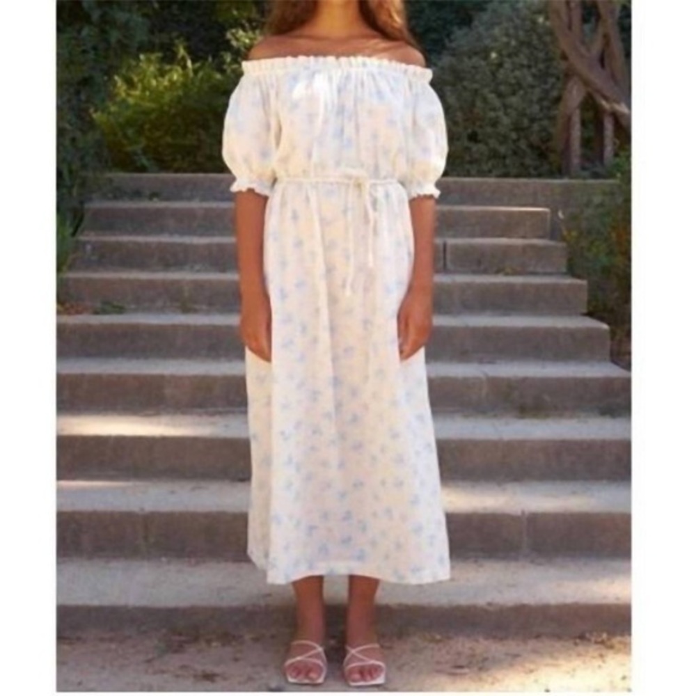 NEW FRNCH perla dress in blue/white